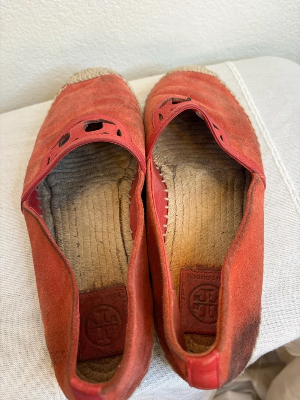 TORY BURCH LONNIE LOGO ESPADRILLES, SIZE 9